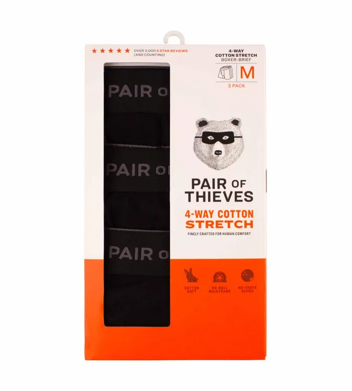 4 Way Stetch Every Day Kit Cotton Stretch Boxer Briefs Black Charcoal Underwear 3 Pack Men Pair Of Thieves Boxer Briefs