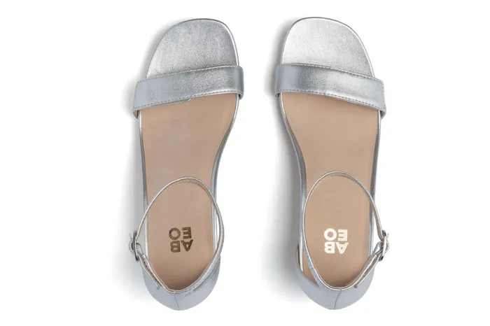 ABEO Footwear Avenue Strap Silver Leather Women Dress
