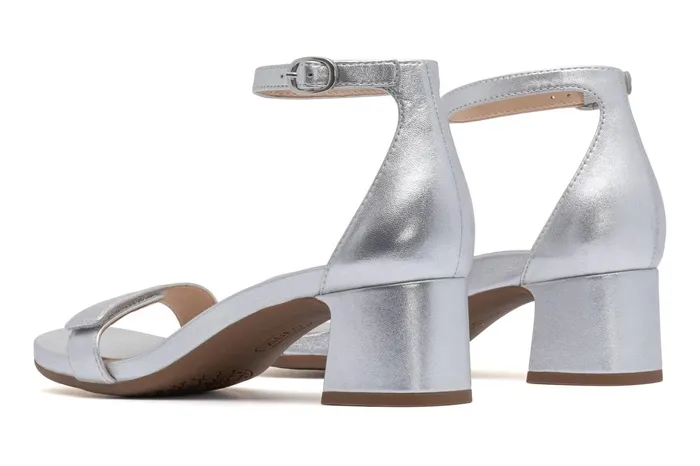 ABEO Footwear Avenue Strap Silver Leather Women Dress