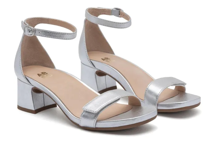 ABEO Footwear Avenue Strap Silver Leather Women Dress