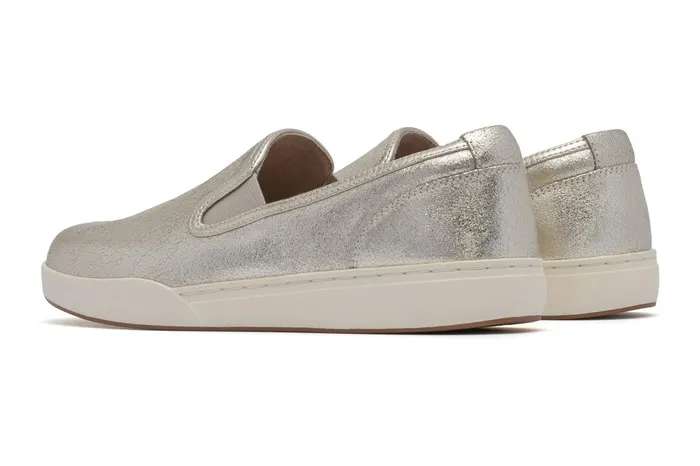 ABEO Footwear Encore Slip On Gold Leather Women Sneakers