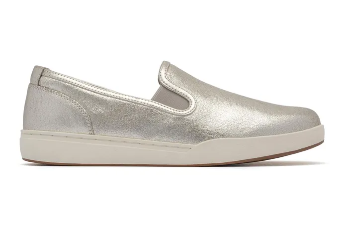 ABEO Footwear Encore Slip On Gold Leather Women Sneakers