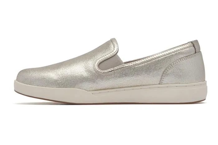 ABEO Footwear Encore Slip On Gold Leather Women Sneakers
