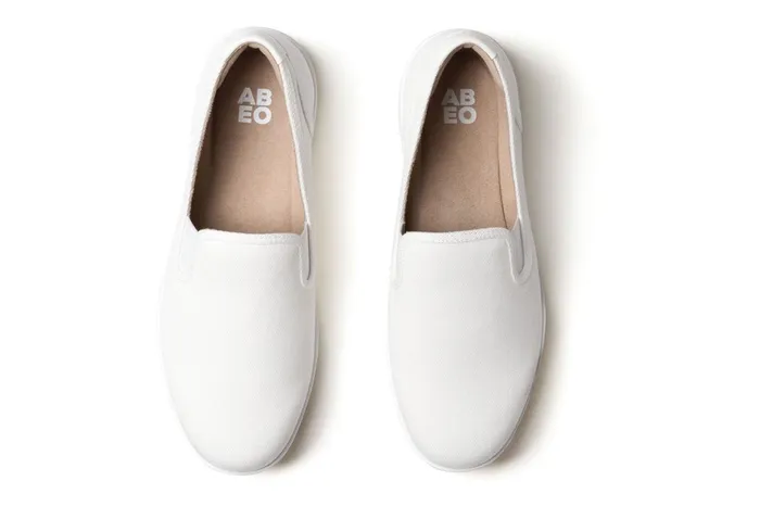 ABEO Footwear Encore Slip On White Canvas Women Sneakers