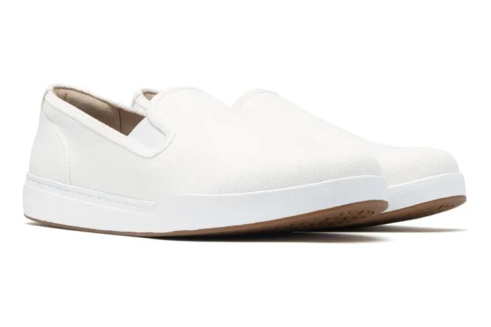 ABEO Footwear Encore Slip On White Canvas Women Sneakers