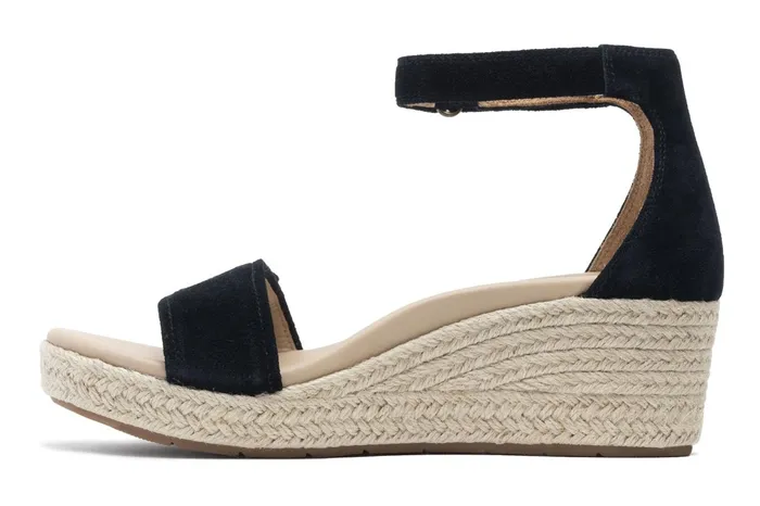 ABEO Footwear Riviera Ankle Sandal Black Suede Women Sandals