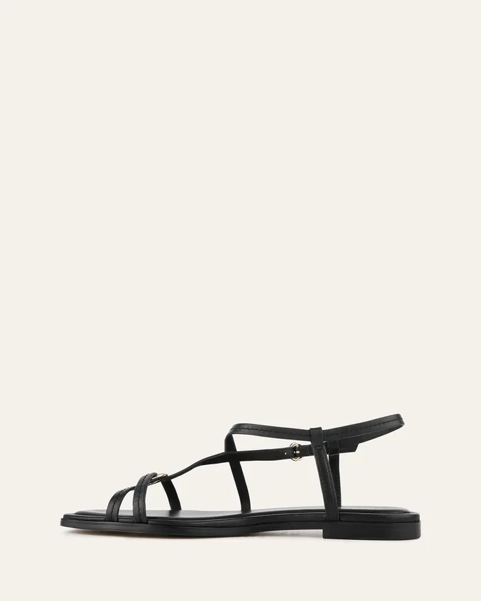 Addi flat sandals black leather Women FLAT SANDALS jomercer Addi flat sandals black leather Women FLAT SANDALS jomercer
