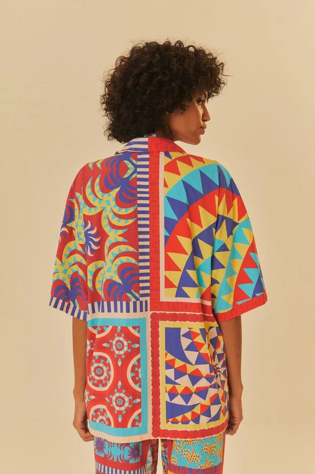 Adidas Farm Solar Kaleidoscope Blue Top Women Farm Rio Crop Tops
