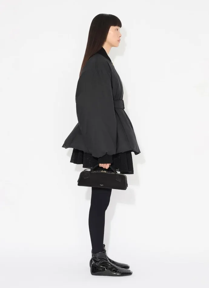 Alaa Coats and Jackets COTTON BELTED BOMBER JACKET Black 8211 Women Alaa Coats and Jackets COTTON BELTED BOMBER JACKET Black 8211 Women