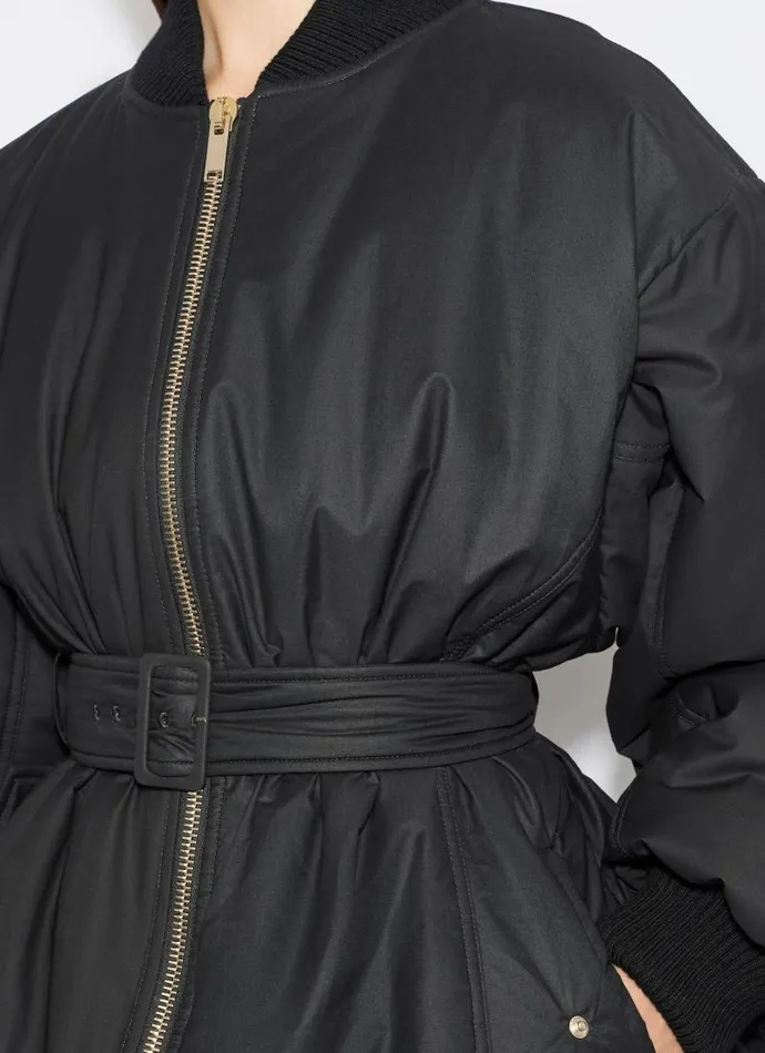 Alaa Coats and Jackets COTTON BELTED BOMBER JACKET Black 8211 Women Alaa Coats and Jackets COTTON BELTED BOMBER JACKET Black 8211 Women