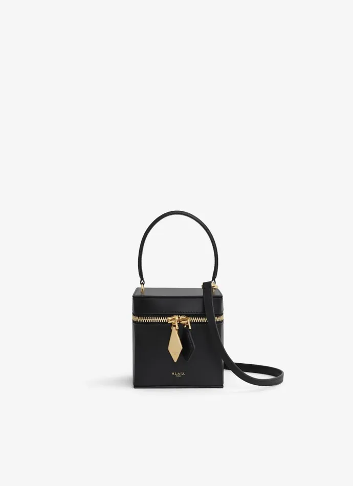 Alaa CrossBody Bags CUBE VANITY CASE IN SHINY GOATSKIN Black 8211 Women