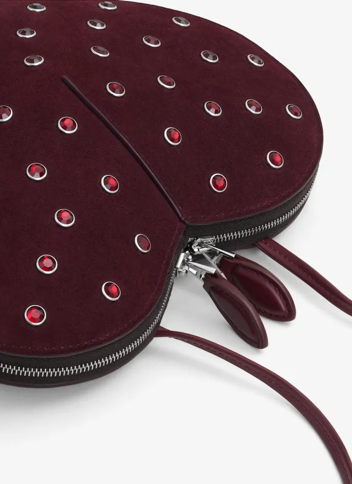 Alaa CrossBody Bags LE CUR BAG IN STRASS SUEDE GOATSKIN Red 8211 Women