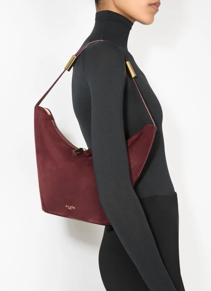 Alaa CrossBody Bags SHAPE SMALL BAG IN SUEDE GOATSKIN AND CALFSKIN Red 8211 Women