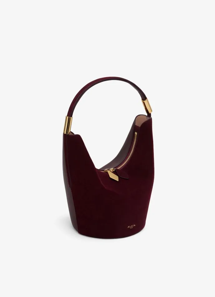 Alaa CrossBody Bags SHAPE SMALL BAG IN SUEDE GOATSKIN AND CALFSKIN Red 8211 Women