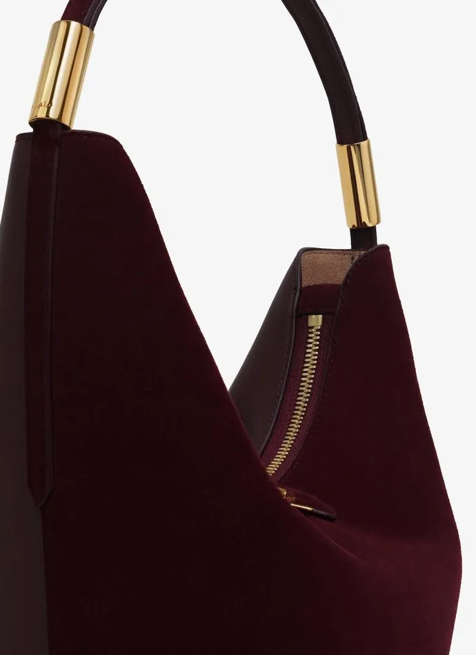 Alaa CrossBody Bags SHAPE SMALL BAG IN SUEDE GOATSKIN AND CALFSKIN Red 8211 Women