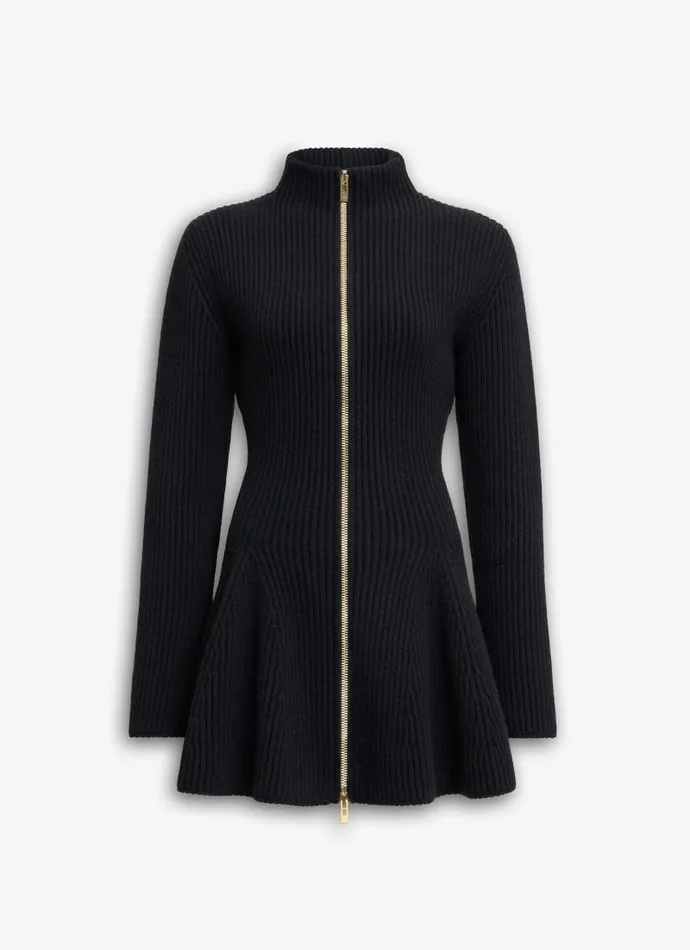Alaa Jumpers and Cardigans FLARED RIBBED KNIT CARDIGAN Black 8211 Women