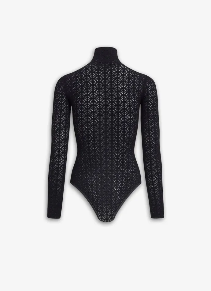 Alaa Knitwear LACE KNIT BODYSUIT Black 8211 Women