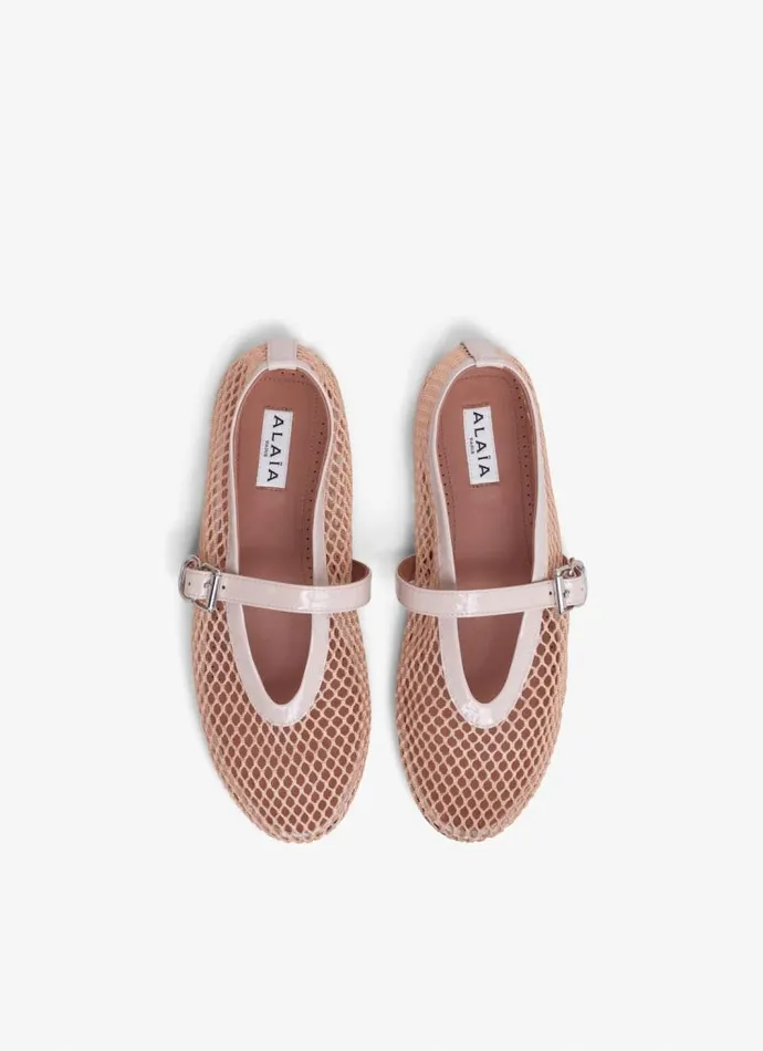 Alaa La Ballerine BALLET FLATS IN FISHNET Nude 8211 Women Alaa La Ballerine BALLET FLATS IN FISHNET Nude 8211 Women