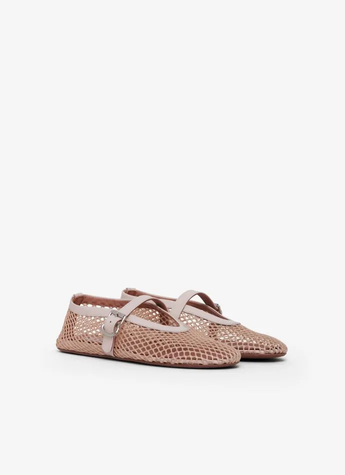 Alaa La Ballerine BALLET FLATS IN FISHNET Nude 8211 Women Alaa La Ballerine BALLET FLATS IN FISHNET Nude 8211 Women