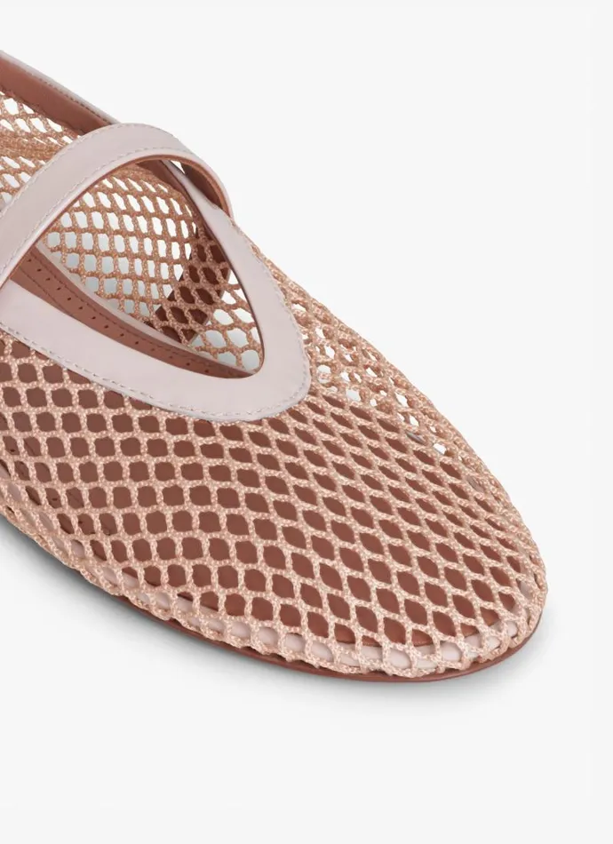 Alaa La Ballerine BALLET FLATS IN FISHNET Nude 8211 Women Alaa La Ballerine BALLET FLATS IN FISHNET Nude 8211 Women