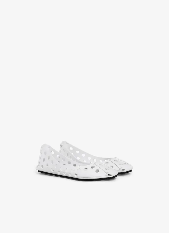 Alaa La Ballerine PERFO BALLET FLATS IN CALFSKIN White 8211 Women Alaa La Ballerine PERFO BALLET FLATS IN CALFSKIN White 8211 Women