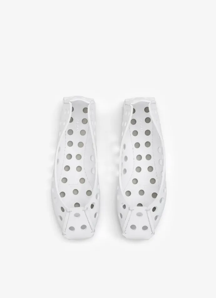 Alaa La Ballerine PERFO BALLET FLATS IN CALFSKIN White 8211 Women Alaa La Ballerine PERFO BALLET FLATS IN CALFSKIN White 8211 Women