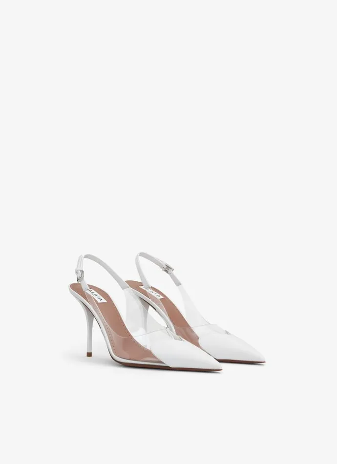 Alaa Le Cur LE CUR SLINGBACKS IN PATENT CALFSKIN White 8211 Women Alaa Le Cur LE CUR SLINGBACKS IN PATENT CALFSKIN White 8211 Women