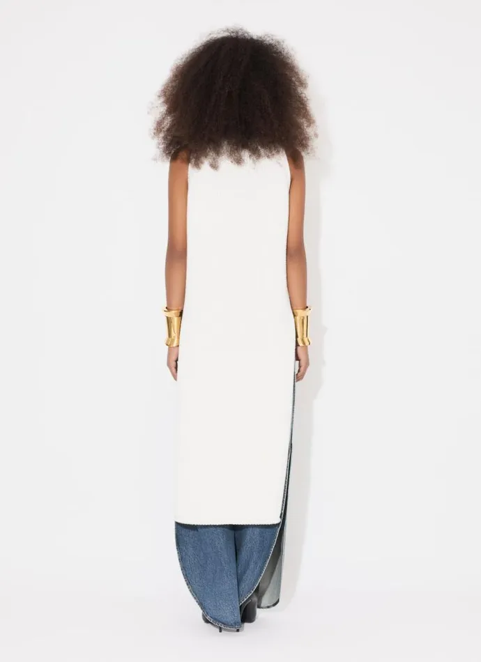 Alaa Tops and Shirts KNITTED CAPE TOP Natural White 8211 Women Alaa Tops and Shirts KNITTED CAPE TOP Natural White 8211 Women