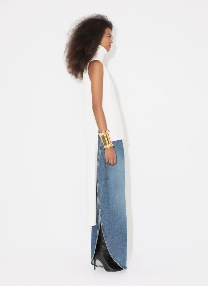 Alaa Tops and Shirts KNITTED CAPE TOP Natural White 8211 Women Alaa Tops and Shirts KNITTED CAPE TOP Natural White 8211 Women