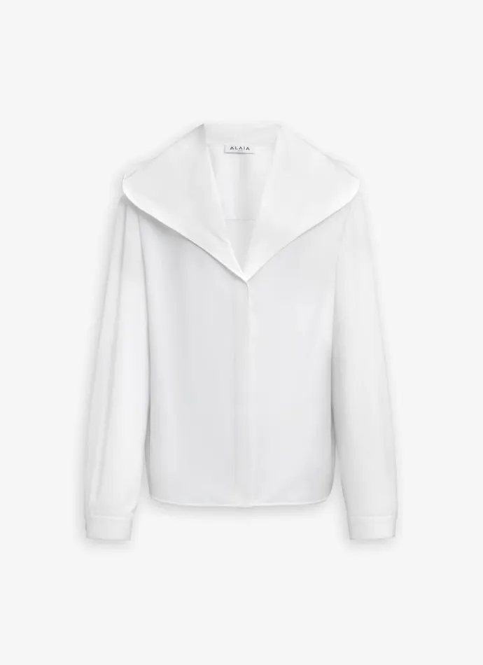 Alaa Tops and Shirts POPLIN HOODED SHIRT White 8211 Women