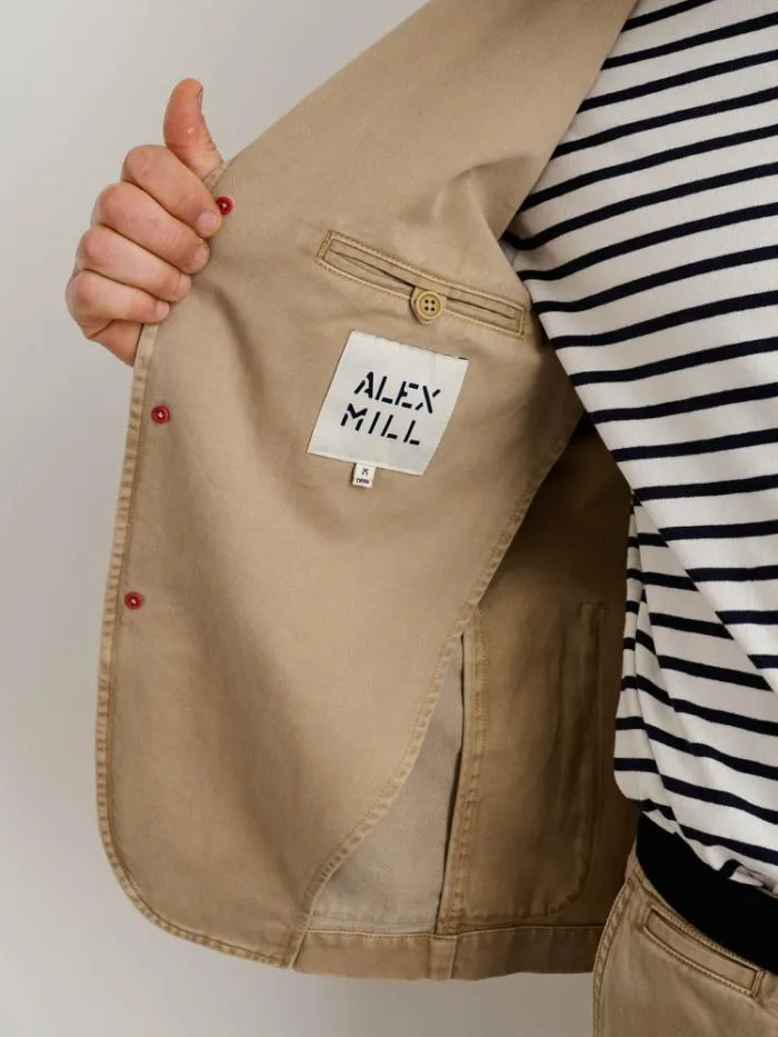 Alex Mill Jackets Coats Mill Blazer In Vintage Wash Chino Faded Khaki 8211 Men