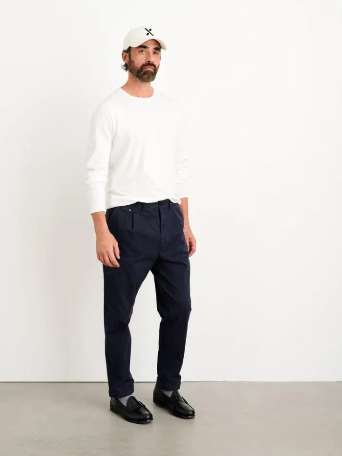 Alex Mill Pants Standard Pleated Pant In Chino Long Inseam Dark Navy 8211 Men