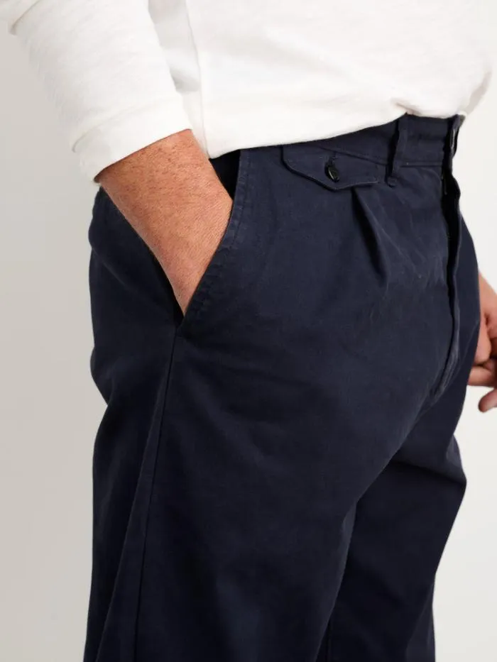 Alex Mill Pants Standard Pleated Pant In Chino Long Inseam Dark Navy 8211 Men