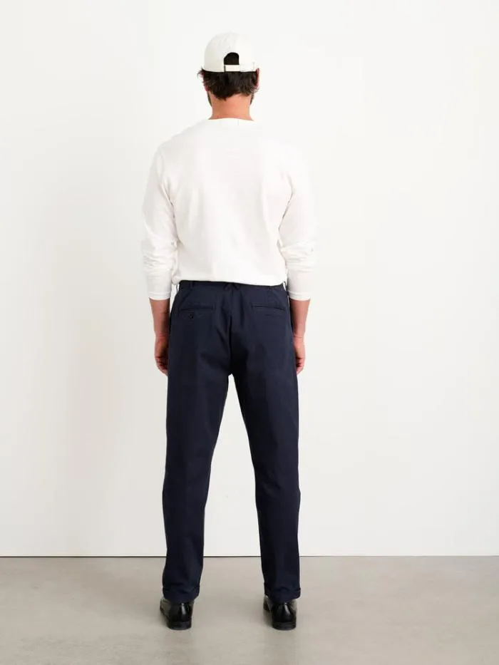 Alex Mill Pants Standard Pleated Pant In Chino Long Inseam Dark Navy 8211 Men