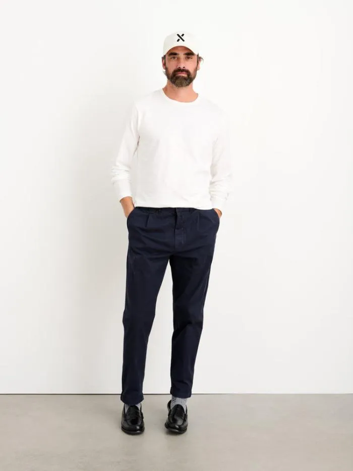Alex Mill Pants Standard Pleated Pant In Chino Long Inseam Dark Navy 8211 Men