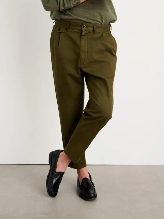 Alex Mill Pants Standard Pleated Pant In Chino Military Olive 8211 Men