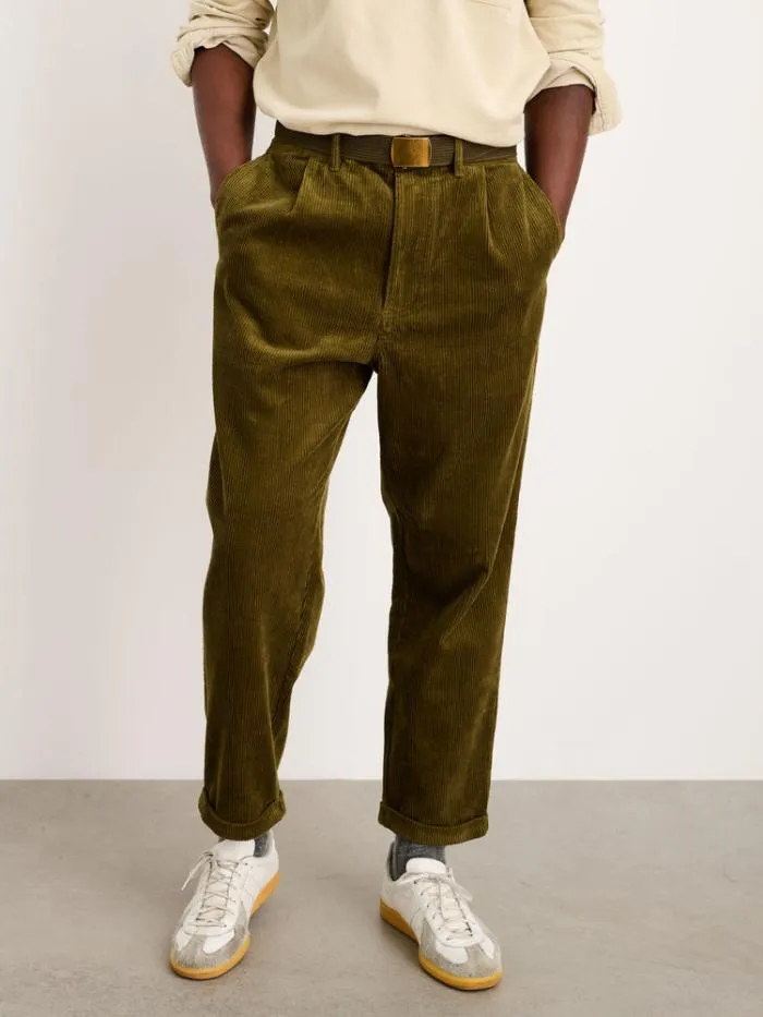Alex Mill Pants Standard Pleated Pant In Corduroy Dark Olive 8211 Men