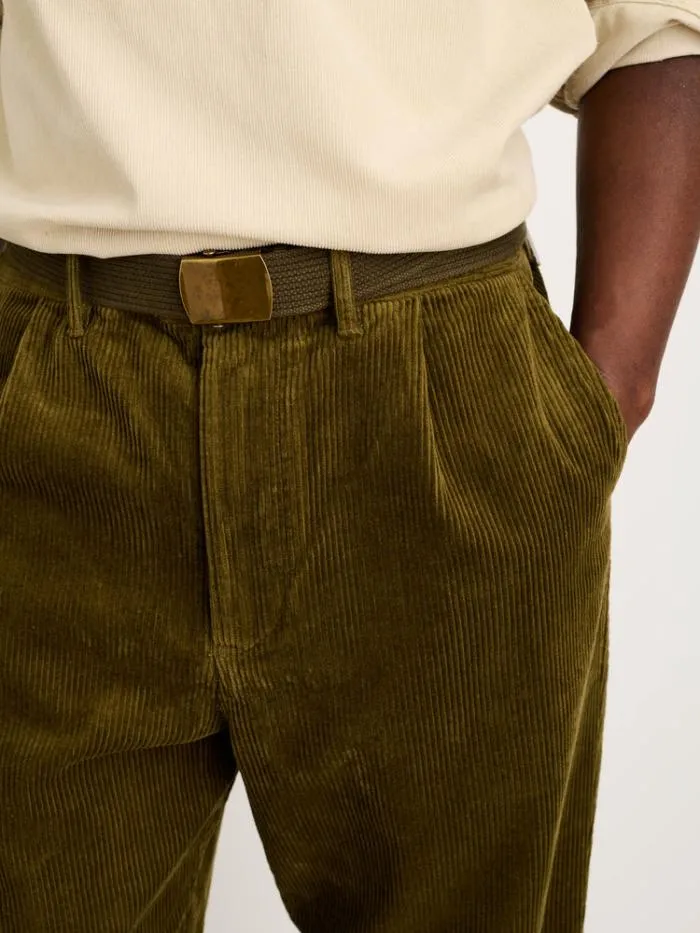Alex Mill Pants Standard Pleated Pant In Corduroy Dark Olive 8211 Men