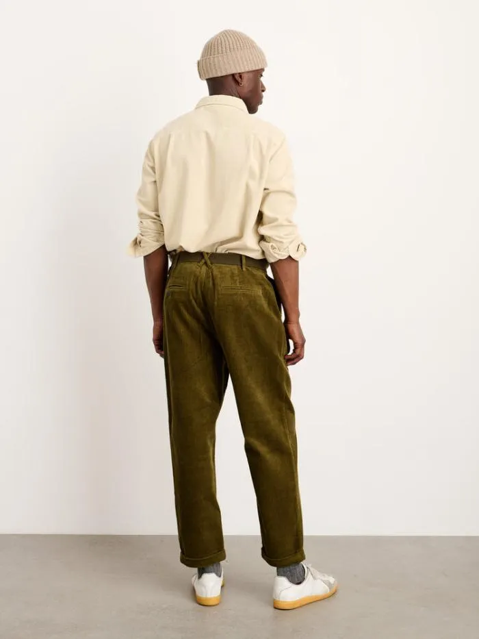Alex Mill Pants Standard Pleated Pant In Corduroy Dark Olive 8211 Men