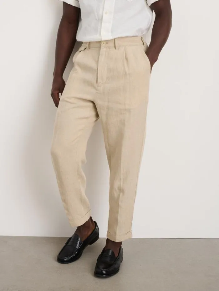 Alex Mill Pants Standard Pleated Pant In Flax Linen Flax 8211 Men