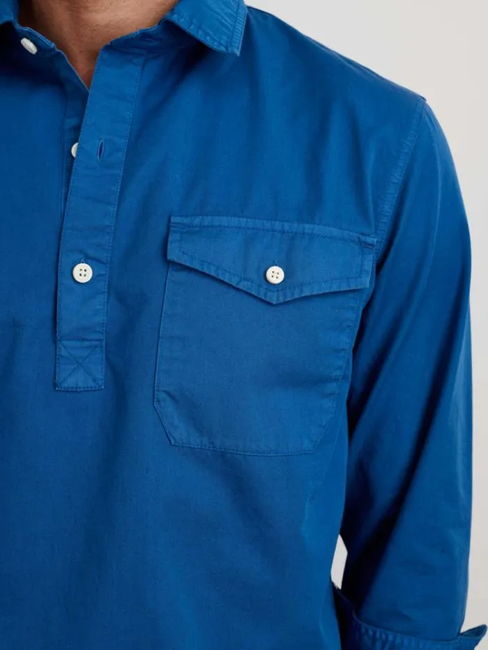 Alex Mill Shirts Popover Shirt In Cotton Twill Washed Cobalt 8211 Men