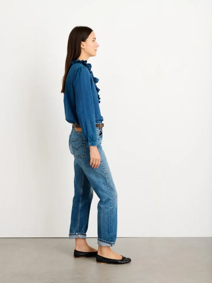 Alex Mill Shirts Tops Indigo Dyed Lille Shirt In Medium Stripe 8211 Women