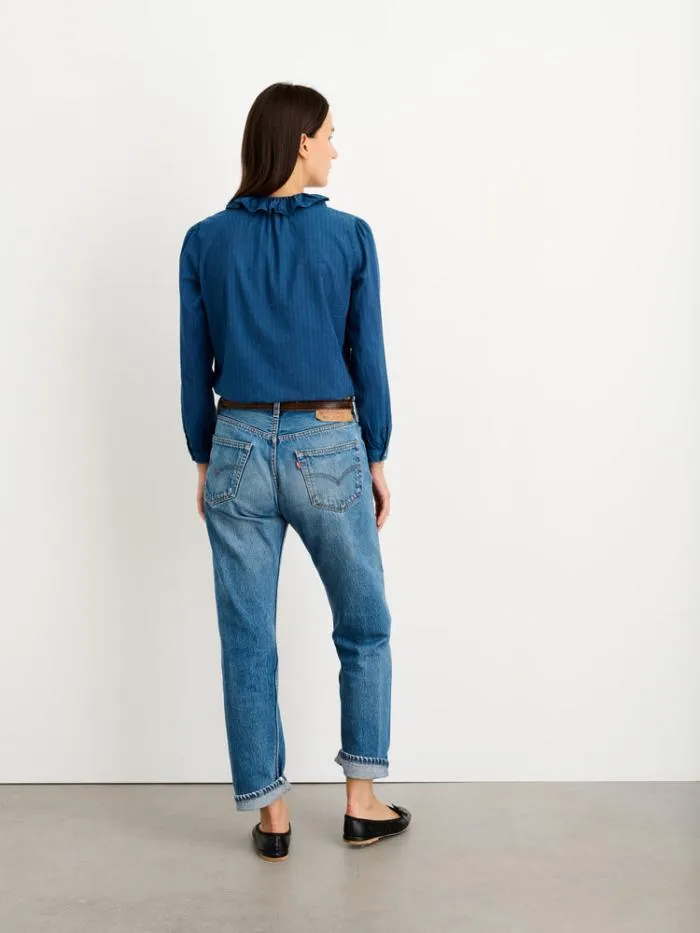 Alex Mill Shirts Tops Indigo Dyed Lille Shirt In Medium Stripe 8211 Women