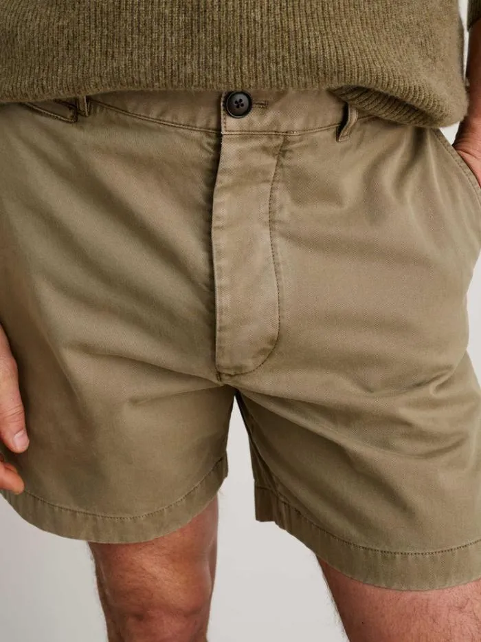 Alex Mill Shorts Flat Front Short In Vintage Washed Chino Vintage Olive 8211 Men