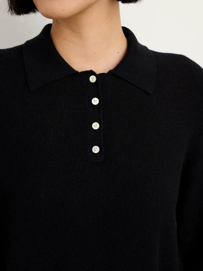 Alex Mill Sweaters Alice Polo Sweater In Cotton Black 8211 Women