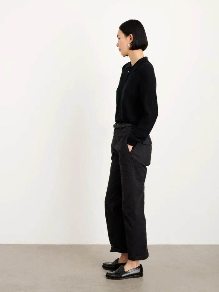 Alex Mill Sweaters Alice Polo Sweater In Cotton Black 8211 Women