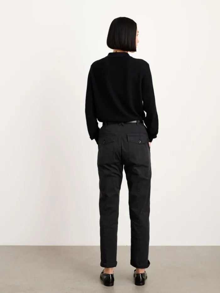 Alex Mill Sweaters Alice Polo Sweater In Cotton Black 8211 Women