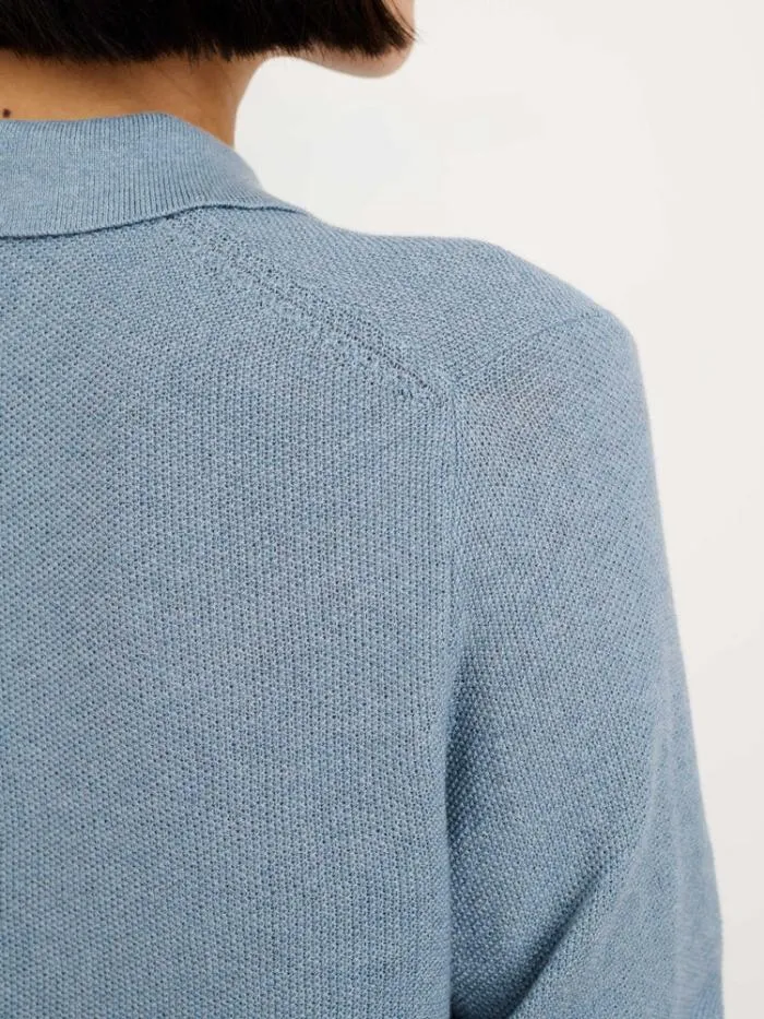 Alex Mill Sweaters Alice Polo Sweater In Cotton Stone Blue 8211 Women