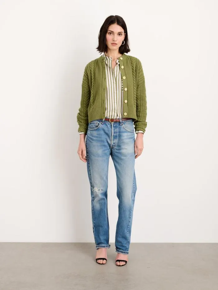 Alex Mill Sweaters Cable Knit Nico Chunky Cardigan Faded Grove 8211 Women