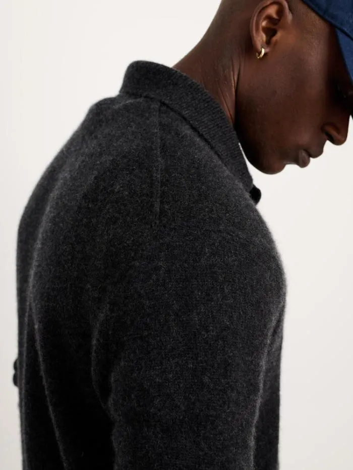 Alex Mill Sweaters Sweatshirts Polo Sweater In Washed Cashmere Charcoal 8211 Men